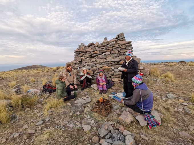 Sacred Despacho Ceremony in Pacha Mama Temple in Amantani Island